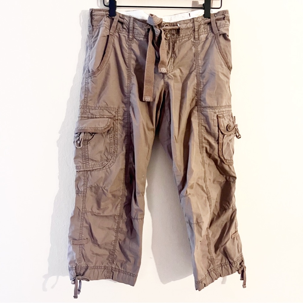 Abercrombie and Fitch Taupe Mid-rise cargo pants, medium